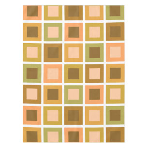 Retro 1950er Tiles Pattern Burnt Orange Tischdecke