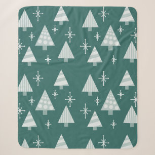 Retro 1950er Weihnachtsbaumen Aquamarin grün Sherpadecke