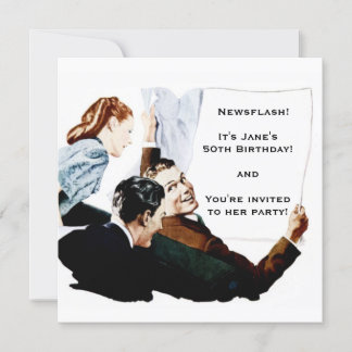 Retro 1950er Zeitung Einladung