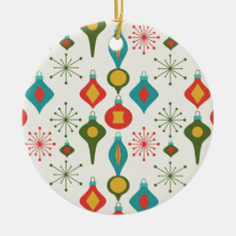 Retro 1950s Baubles Pattern Christmas Decor Keramik Ornament