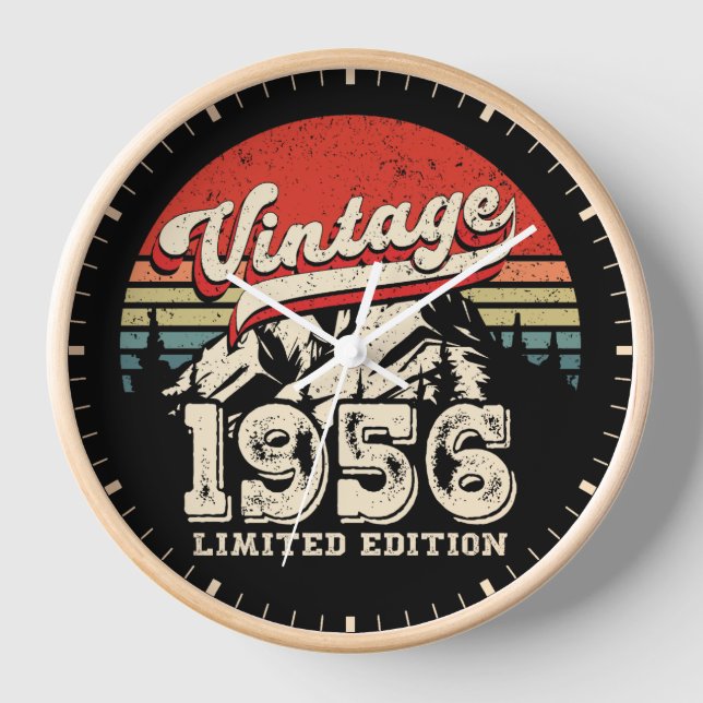 Retro 1956 Birthday Gift Vintage 70th Bday Uhr (Vorderseite)