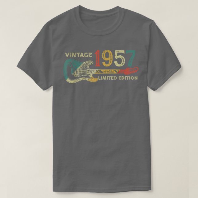 Retro 1957 birthday gift for men Guitar Player 65t T-Shirt (Design vorne)