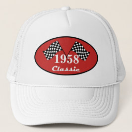 Retro 1958 - Klassisches Race-Flag Truckerkappe