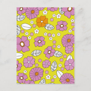 Retro 1960 Blume Postkarte