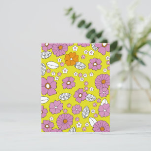 Retro 1960 Blumen Karte