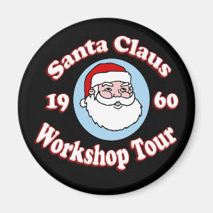 Retro-1960-Weihnachtsmann-Werkstatt-Tour Magnet