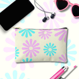 Retro 1960er 1970er Flower Power  Zubehörtasche