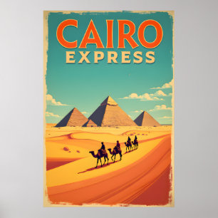 Retro 1960er Ägypten : Vintages Kairo Express Post Poster