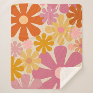 Retro 1960er Blume Blumenmuster Sherpadecke