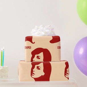 Retro 1960er Minimalistische Illustrationskunst Geschenkpapier