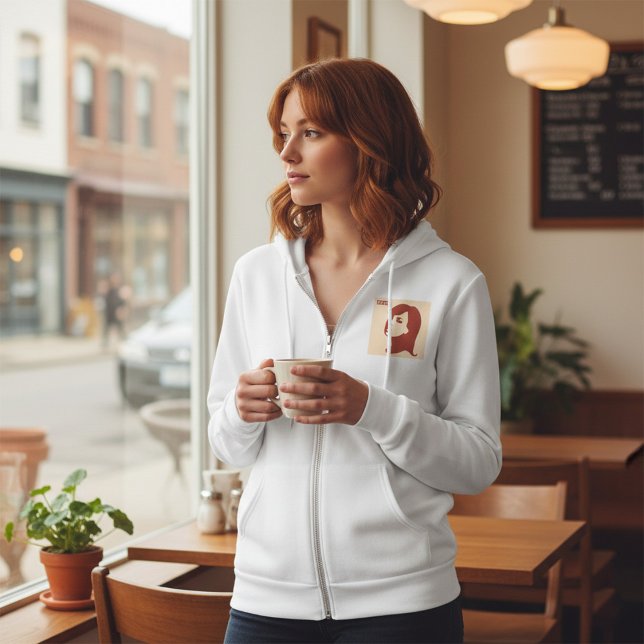 Retro 1960er Minimalistische Illustrationskunst Hoodie (Von Creator hochgeladen)