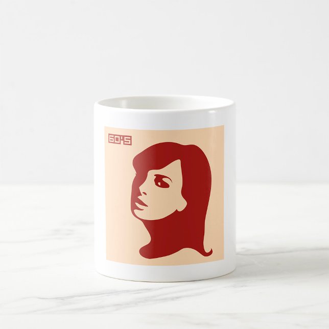 Retro 1960er Minimalistische Illustrationskunst Kaffeetasse (Von Creator hochgeladen)