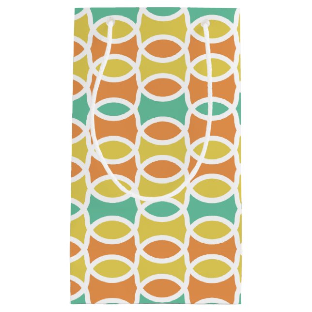 Retro 1960er-Runden Ovalen Orange Aquamarin Gold Kleine Geschenktüte (Vorderseite)