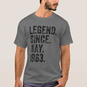 Retro 1963 Geburtstag Mai Geborene Legende seit 19 T-Shirt