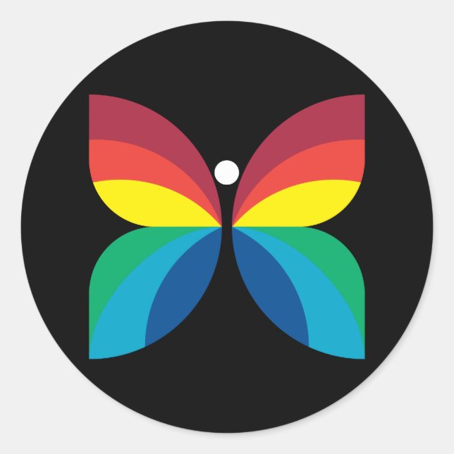 Retro 1966-1974 runder aufkleber (Vorderseite)