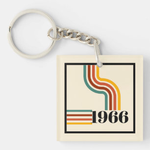 Retro 1966 60. Geburtstag Andenken-Schlüsselanhäng Schlüsselanhänger