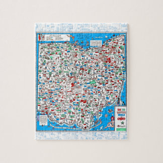 Retro-1966-Karte von Ohio als Puzzle 8"x10" 110 Te