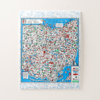 Retro 1966 Ohio Karte Puzzle 11"x14" 30 Stk.