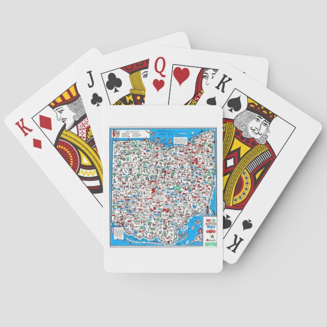 Retro 1966 Ohio Karte Spielkarten (Rückseite)