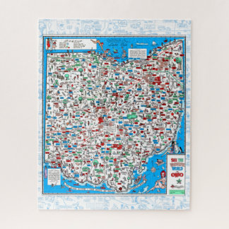 Retro 1966 Ohio Map Puzzle 16"x20" 520pcs