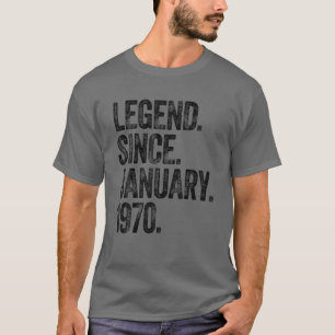 Retro 1970 Geburtstag Januar Geboren Legende Seit T-Shirt