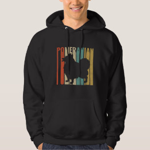 Retro 1970 S Spitz Dog Silhouette gecrackt Hoodie
