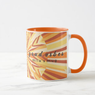 Retro 1970er Jahre Club Sunburst Custom Monogramm Tasse