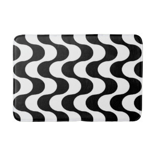 Retro 1970er Jahre Design Wavy Op-Art Stripe Muste Badematte