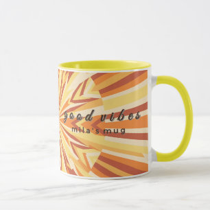 Retro 1970er Jahre Good Vibes Custom Name Tasse -