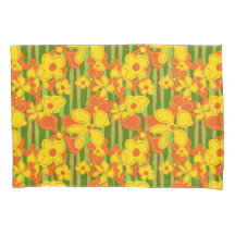 Retro 1970er Jahre kühne, helle orange gelbe Blume