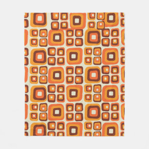 Retro 1970er Jahre Mid Century Orange und Braun Ge Fleecedecke