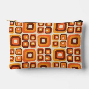 Retro 1970er Jahre Mid Century Orange und Braun Ge Zubehörtasche