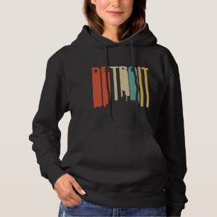 Retro 1970er Jahre Stil Detroit Michigan Skyline Hoodie