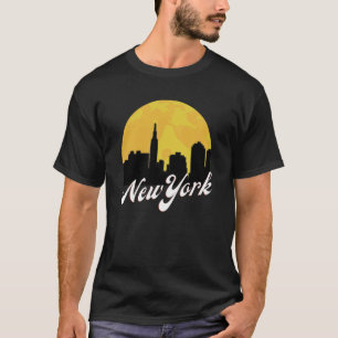 Retro 1970er Jahre Style New York City Skyline Sun T-Shirt