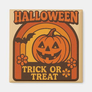 Retro 1970er Jahre Trick or Treat Halloween Magnet