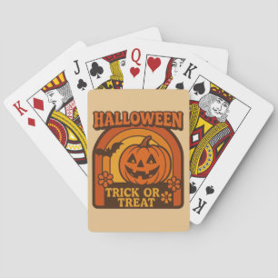 Retro 1970er Jahre Trick or Treat Halloween Spielkarten