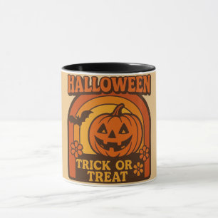 Retro 1970er Jahre Trick or Treat Halloween Tasse