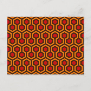 Retro 1970er Orange Red Abstrakt Pattern Room 237 Postkarte