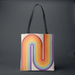 Retro 1970s Style Arched Stripes Geometric Pattern<br><div class="desc">This artwork channels a retro graphic spirit, forming the letter‑like curve with parallel bands of red, orange, yellow, light blue, teal, and purple. The layered arcs flow in harmony, evoking the bold optimism of 1970s design. Set against a soft beige background, the vibrant rainbow palette stands out with clarity and...</div>
