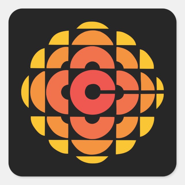 Retro 1974 - 1986 auf schwarz quadratischer aufkleber (Vorderseite)