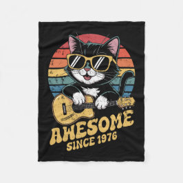 Retro 1976 Birthday 50th Cat Lover Bday Ukulele  Fleecedecke