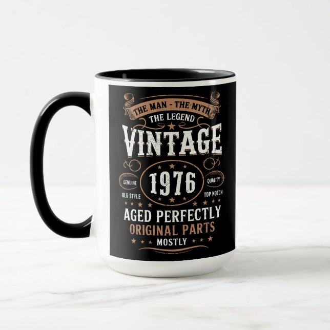 Retro 1976 Birthday The Man The Legend 50th Bday  Tasse (Links)