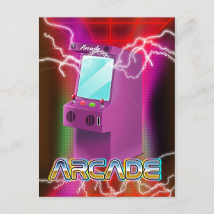 Retro-1980er-Arcade Postkarte