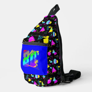 RETRO 1980er BÄNDER BUNTE FORMEN Crossbody Bag