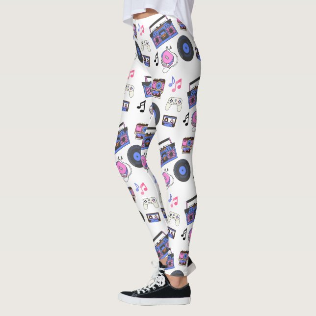 Retro 1980er Jahre Era Music Nostalgic Leggings (Links)