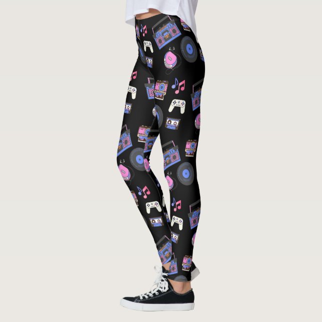 Retro 1980er Jahre Era Music Nostalgic Leggings (Links)