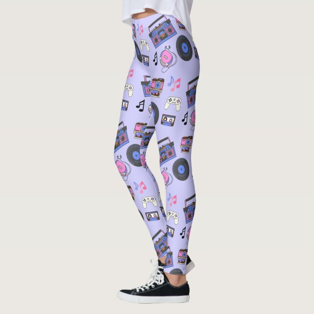 Retro 1980er Jahre Era Music Nostalgic Leggings (Links)