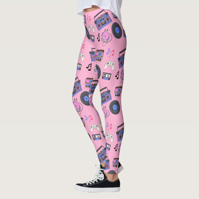 Retro 1980er Jahre Era Music Nostalgic Leggings (Links)