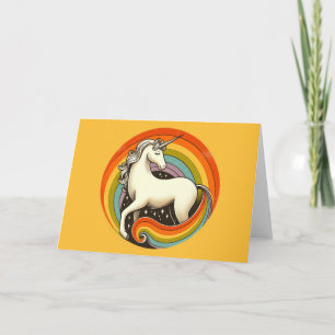 Retro 1980er Regenbogen Einhorn 80er Einhörner Karte