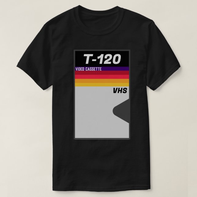 Retro 1980er T-120 VHS Cassette Tape T - Shirt (Design vorne)